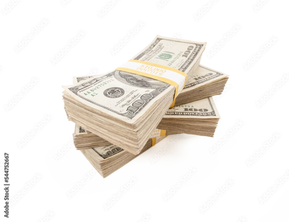 four stacks of cash